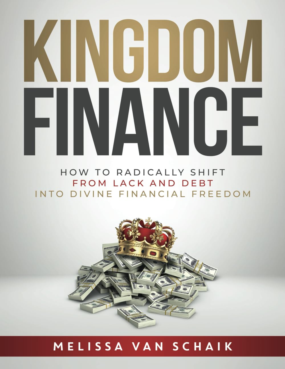 A book cover with money and crowns on it.